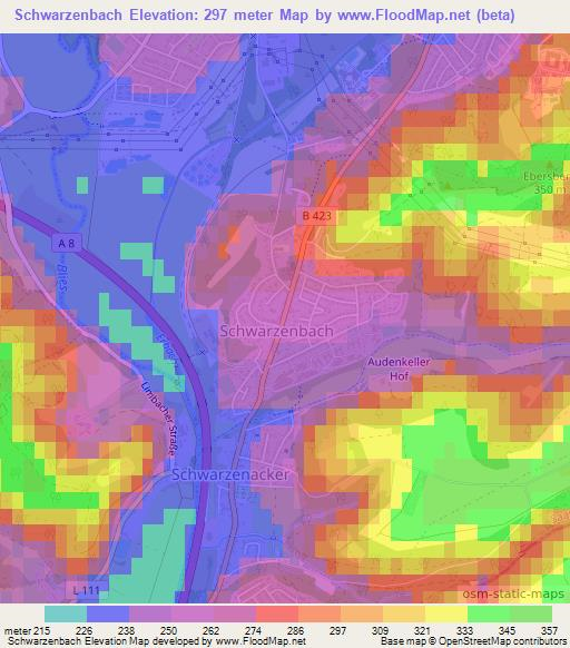 Schwarzenbach,Germany Elevation Map