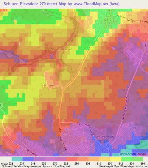 Schuren,Germany Elevation Map