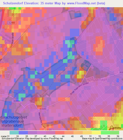 Schulzendorf,Germany Elevation Map