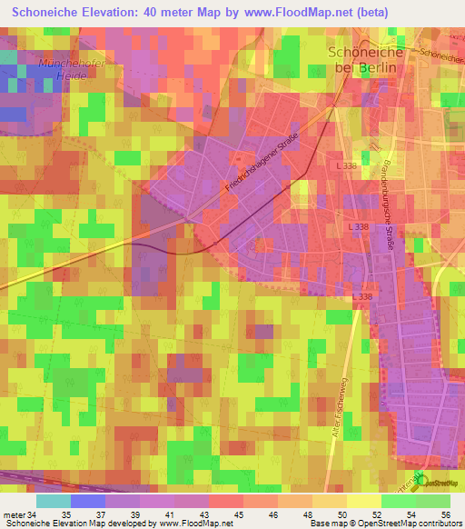 Schoneiche,Germany Elevation Map