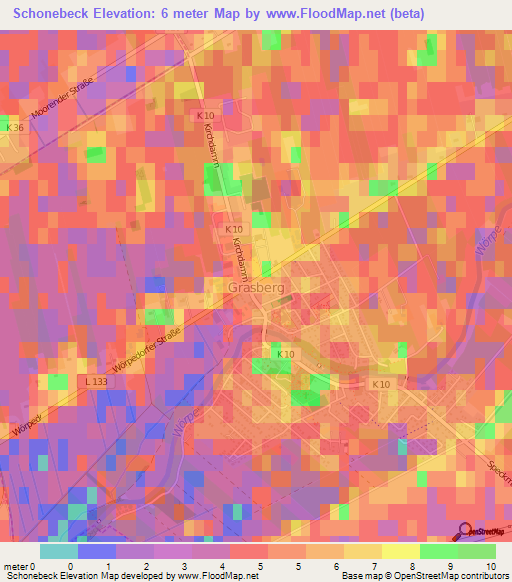 Schonebeck,Germany Elevation Map