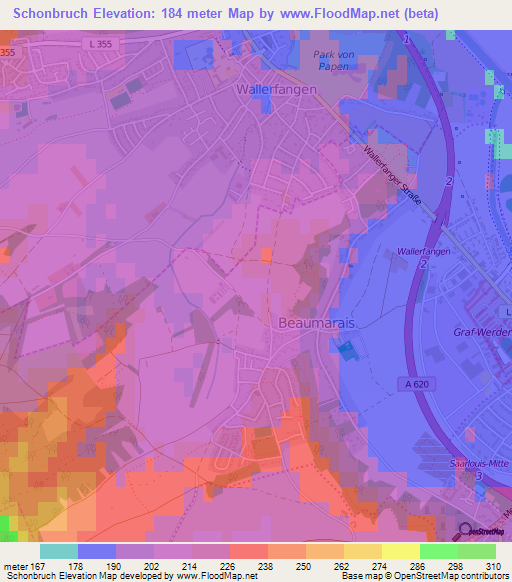 Schonbruch,Germany Elevation Map