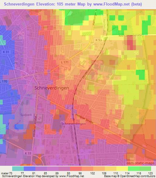 Schneverdingen,Germany Elevation Map