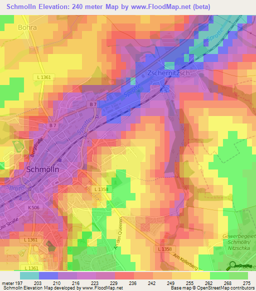 Schmolln,Germany Elevation Map