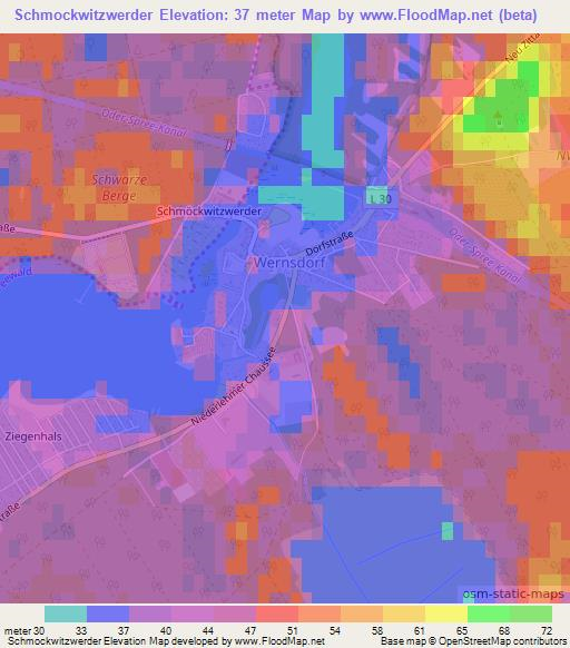 Schmockwitzwerder,Germany Elevation Map