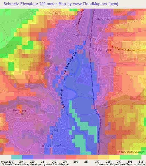 Schmelz,Germany Elevation Map