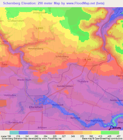 Schernberg,Germany Elevation Map