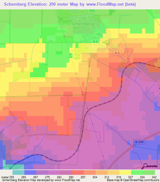 Schernberg,Germany Elevation Map