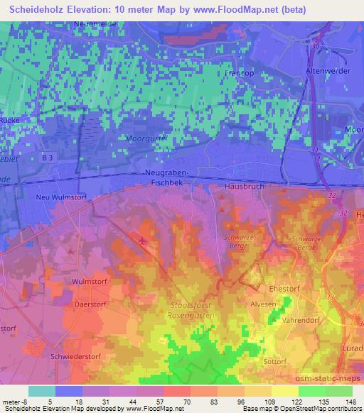 Scheideholz,Germany Elevation Map