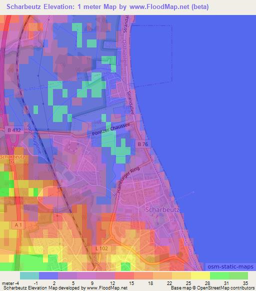 Scharbeutz,Germany Elevation Map