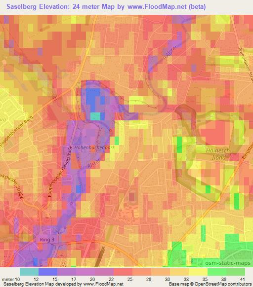 Saselberg,Germany Elevation Map