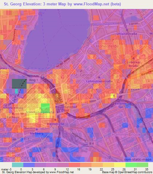 St. Georg,Germany Elevation Map