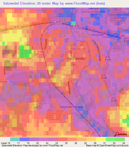 Salzwedel,Germany Elevation Map