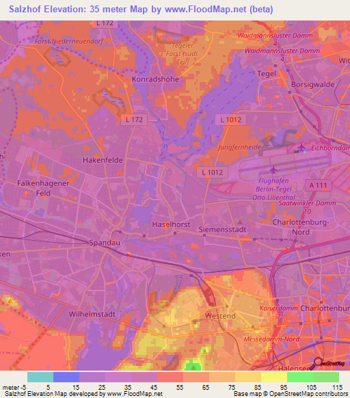 Salzhof,Germany Elevation Map