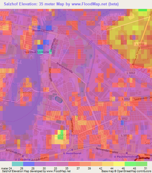 Salzhof,Germany Elevation Map