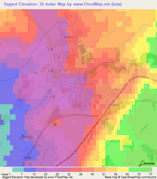 Sagard,Germany Elevation Map