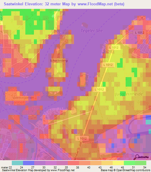 Saatwinkel,Germany Elevation Map