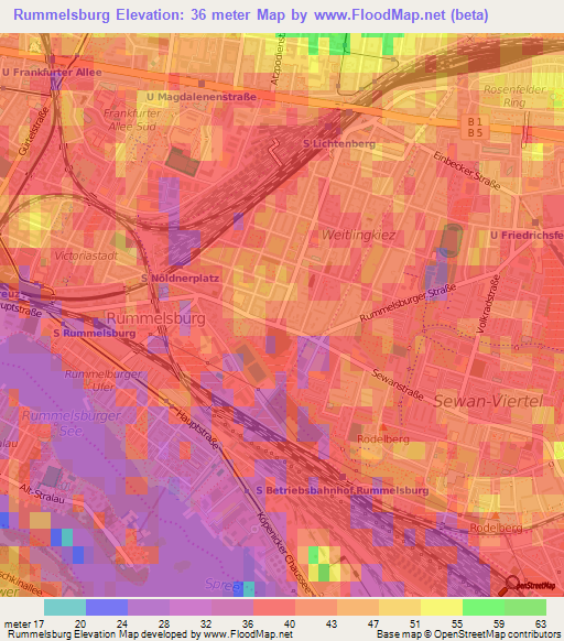 Rummelsburg,Germany Elevation Map