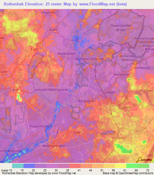 Rothenbek,Germany Elevation Map