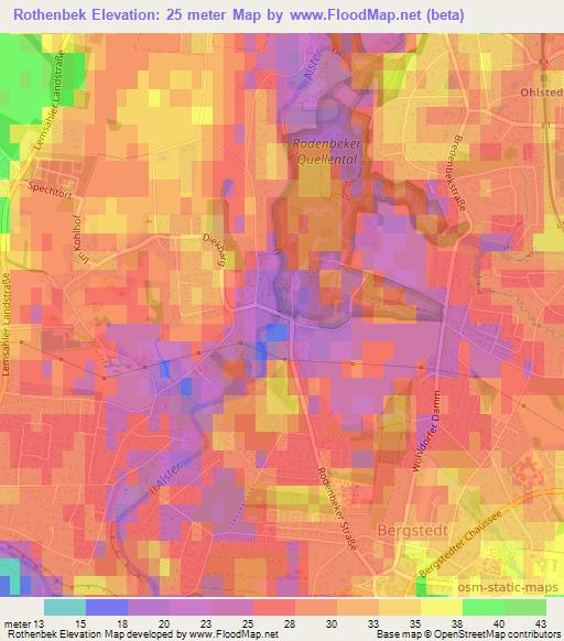 Rothenbek,Germany Elevation Map