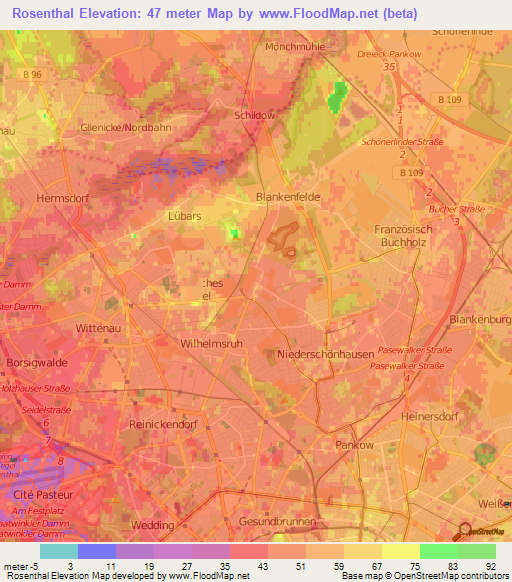 Rosenthal,Germany Elevation Map