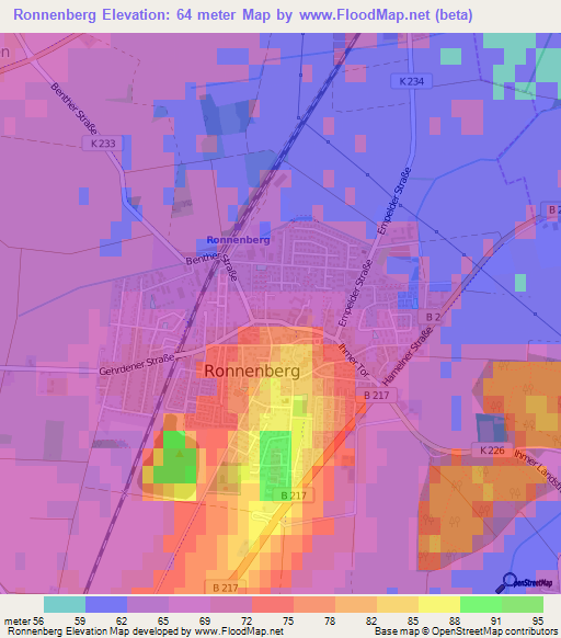 Ronnenberg,Germany Elevation Map