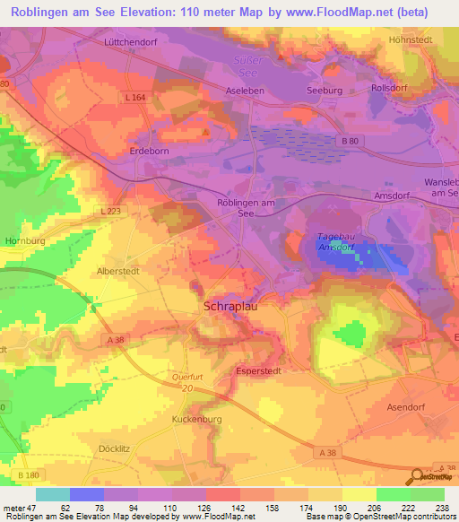 Roblingen am See,Germany Elevation Map