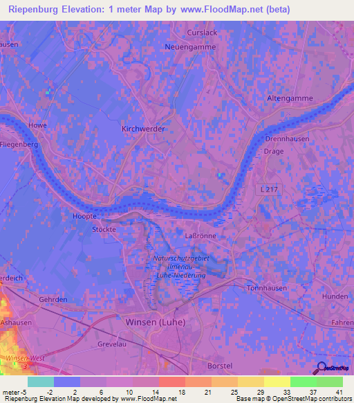 Riepenburg,Germany Elevation Map