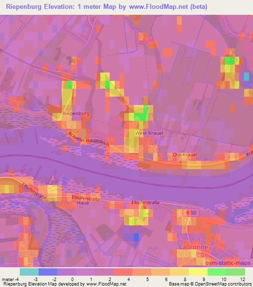 Riepenburg,Germany Elevation Map