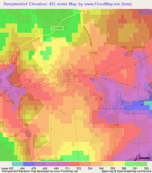 Remptendorf,Germany Elevation Map