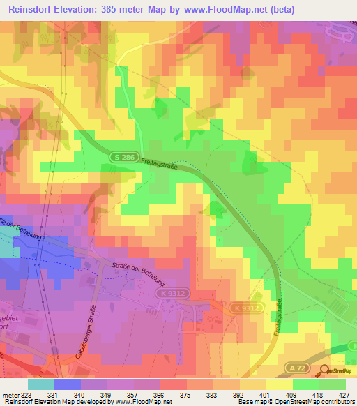 Reinsdorf,Germany Elevation Map