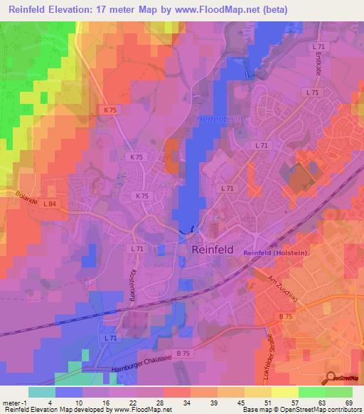 Reinfeld,Germany Elevation Map