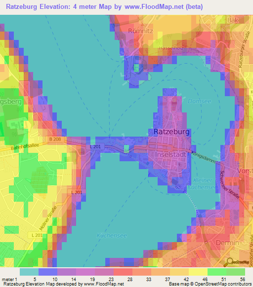 Ratzeburg,Germany Elevation Map