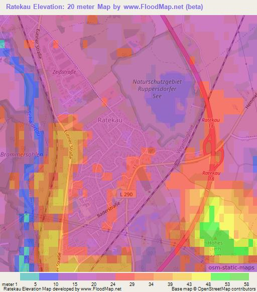 Ratekau,Germany Elevation Map