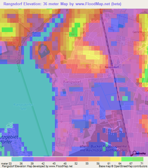 Rangsdorf,Germany Elevation Map