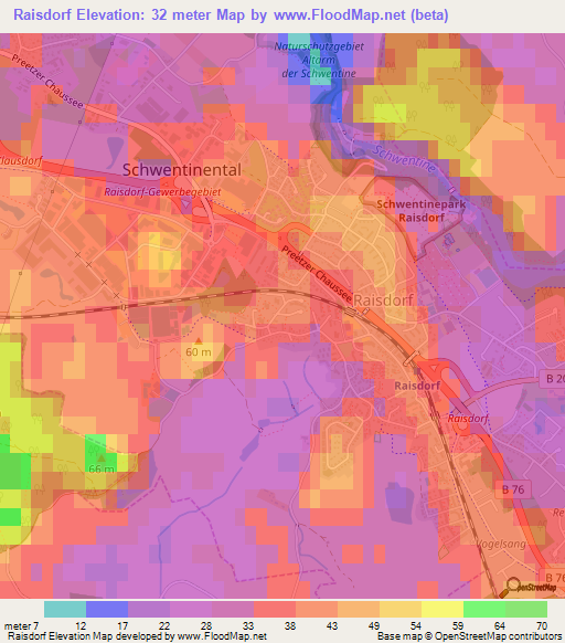 Raisdorf,Germany Elevation Map