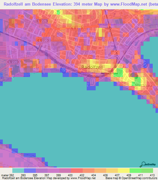 Radolfzell am Bodensee,Germany Elevation Map