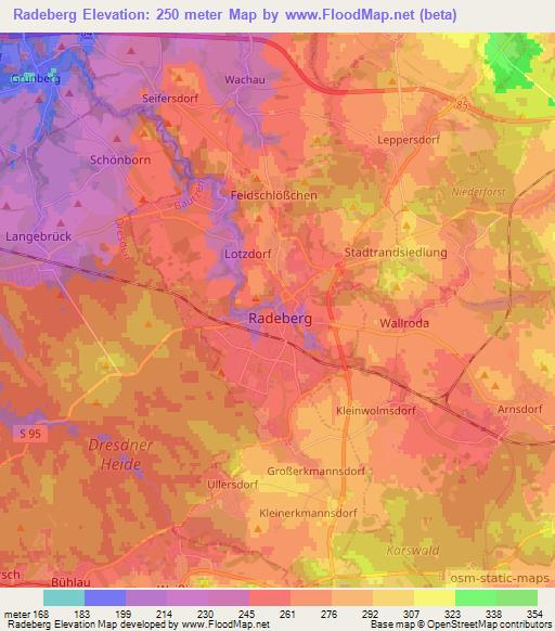 Radeberg,Germany Elevation Map