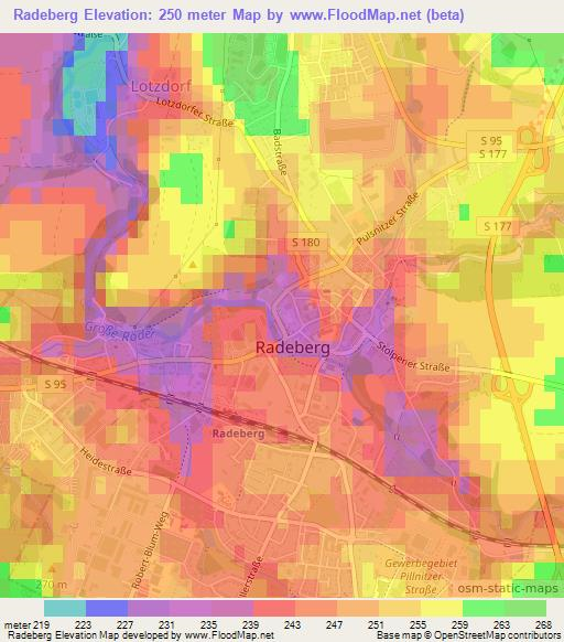 Radeberg,Germany Elevation Map