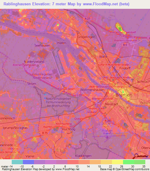 Rablinghausen,Germany Elevation Map