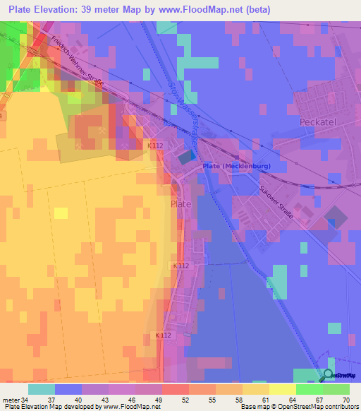 Plate,Germany Elevation Map