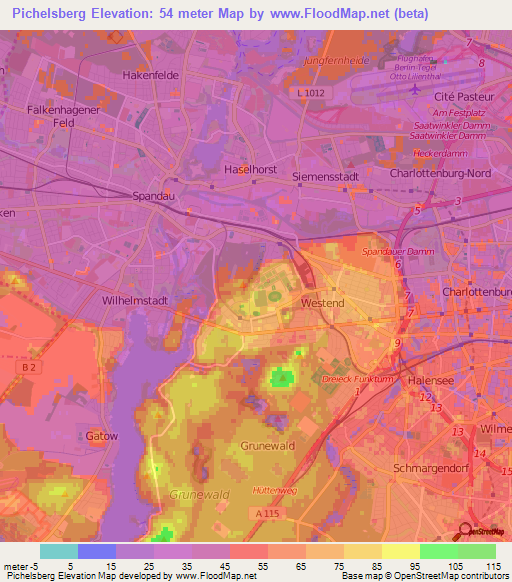 Pichelsberg,Germany Elevation Map