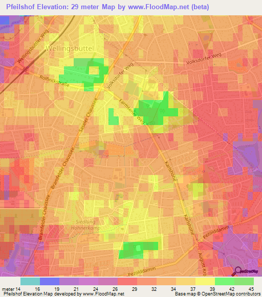 Pfeilshof,Germany Elevation Map