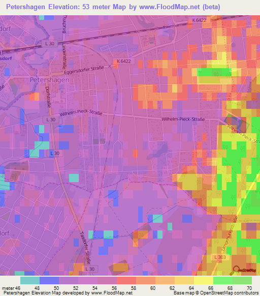 Petershagen,Germany Elevation Map