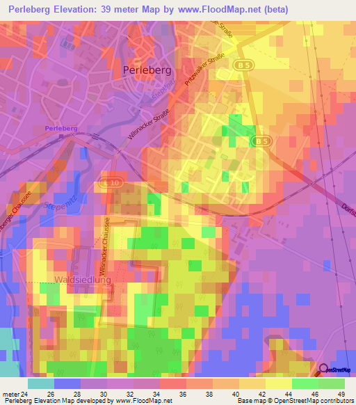 Perleberg,Germany Elevation Map