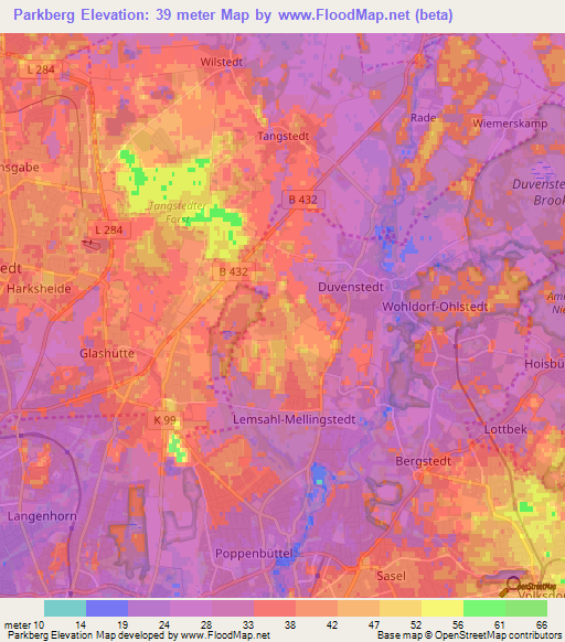 Parkberg,Germany Elevation Map