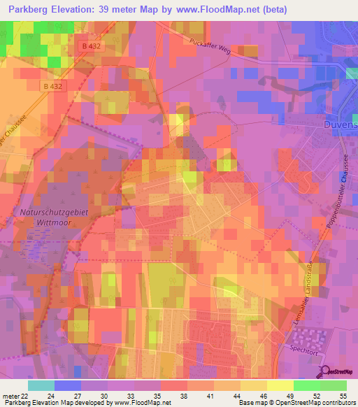 Parkberg,Germany Elevation Map