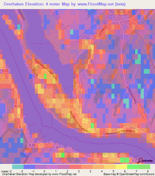 Overhaken,Germany Elevation Map