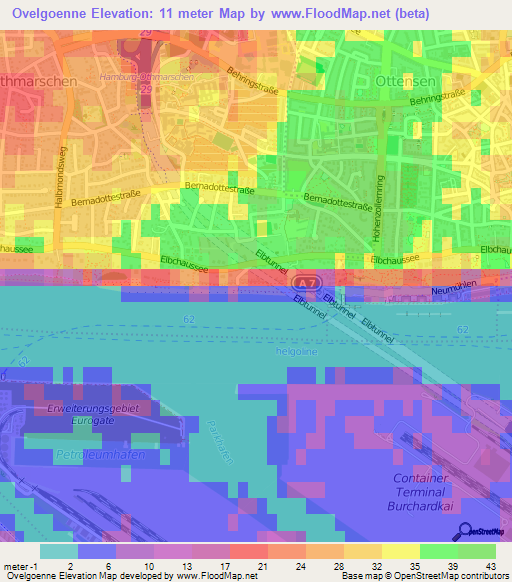 Ovelgoenne,Germany Elevation Map