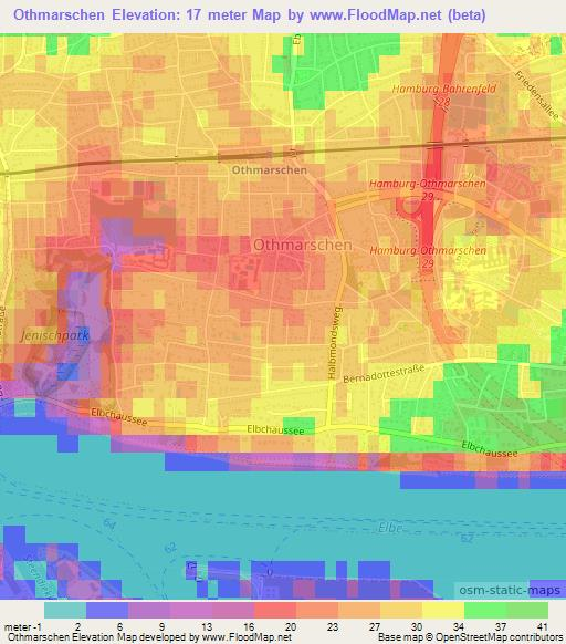 Othmarschen,Germany Elevation Map